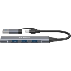 Hub USB-C CANYON DS-02 CNS-TDS02G 4w1 szary