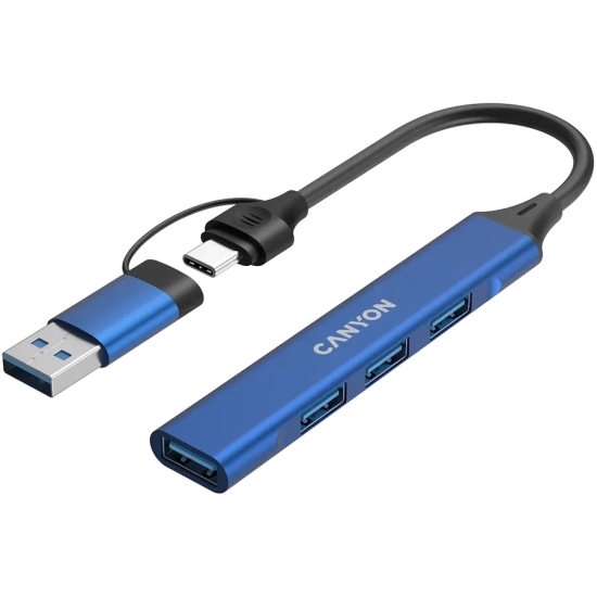 Hub USB-C CANYON DS-02 CNS-TDS02BL 4w1 niebieski