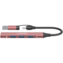 Hub USB-C CANYON DS-02 CNS-TDS02P 4w1 różowy