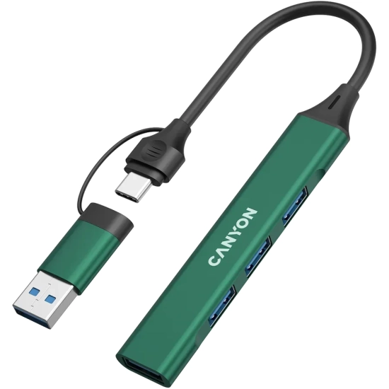 Hub USB-C CANYON DS-02 CNS-TDS02GR 4w1 zielony