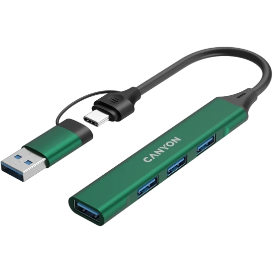 Hub USB-C CANYON DS-02 CNS-TDS02GR 4w1 zielony