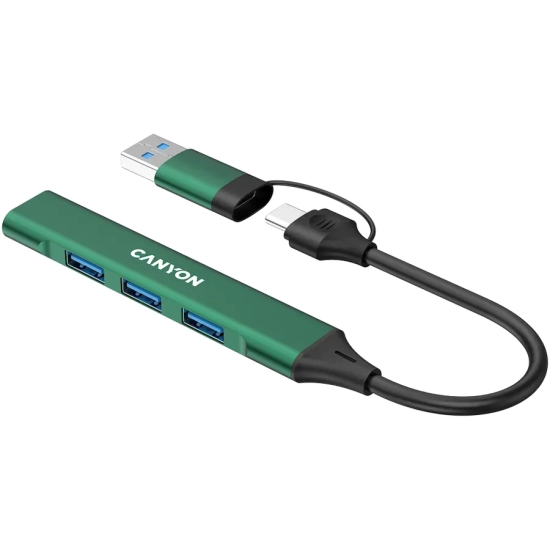 Hub USB-C CANYON DS-02 CNS-TDS02GR 4w1 zielony