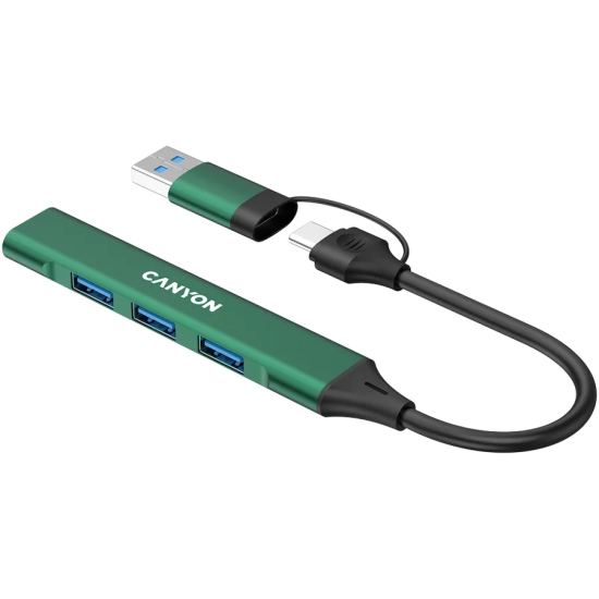 CANYON HUB DS-02 4 w 1 USB-A/C Zielony