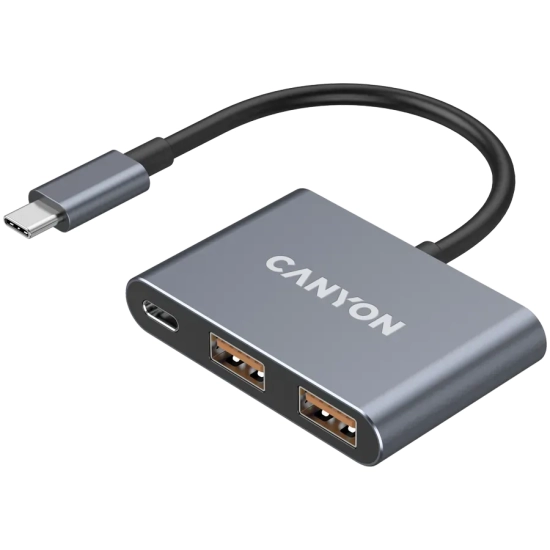 Hub USB-C CANYON DS-3 CNS-TDS3 3w1 ciemnoszary