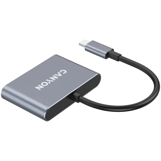 Hub USB-C CANYON DS-3 CNS-TDS3 3w1 ciemnoszary