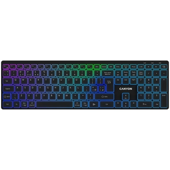Klawiatura CANYON HKB-W11 RGB bezprzewodowa czarna