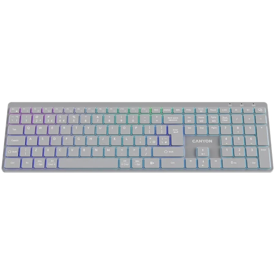Klawiatura CANYON HKB-W11 RGB bezprzewodowa szara