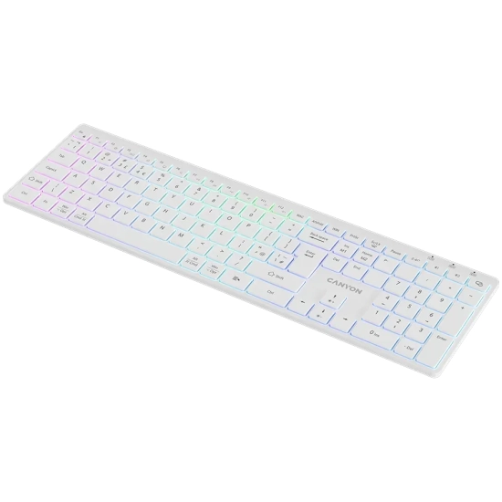 Klawiatura CANYON HKB-W11 RGB bezprzewodowa biała