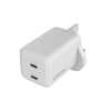 CANYON Ładowarka sieciowa CU45AC GaN 45W 2xPD UK Biała