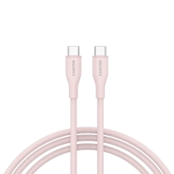 CANYON Kabel CC60SC10 C-C 60W 1m Silikonowy Różowo - Piaskowy