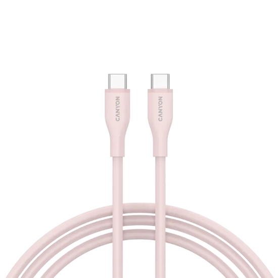 CANYON Kabel CC60SC10 C-C 60W 1m Silikonowy Różowo - Piaskowy