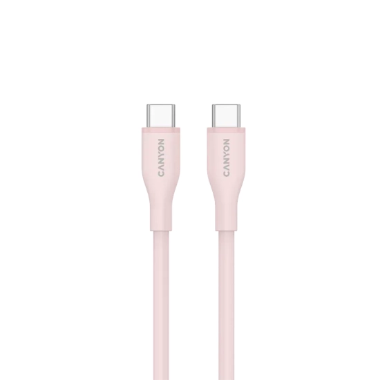 CANYON Kabel CC60SC10 C-C 60W 1m Silikonowy Różowo - Piaskowy