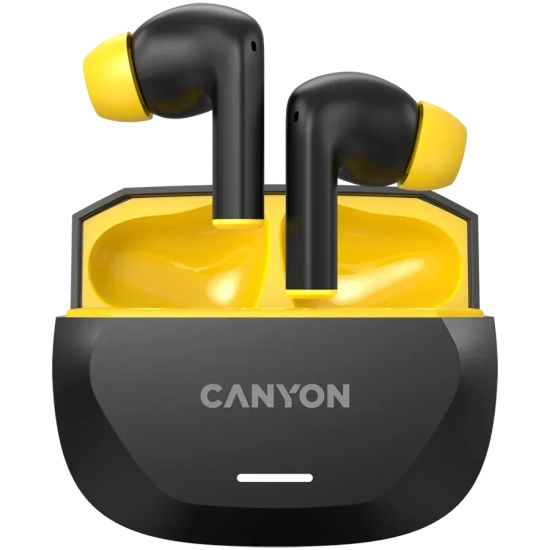 Słuchawki TWS CANYON Hexagon 7 ANC ENC Qi czarno-żółte