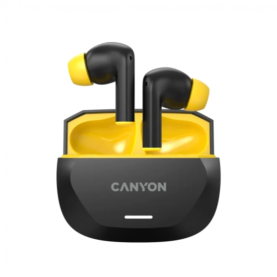 Canyon Słuchawki HEXAGON 7 TWS ANC+ENC Qi Czarno-Żółte