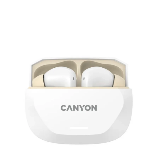 Canyon Słuchawki HEXAGON 7 TWS ANC+ENC Qi Biało-Beżowe