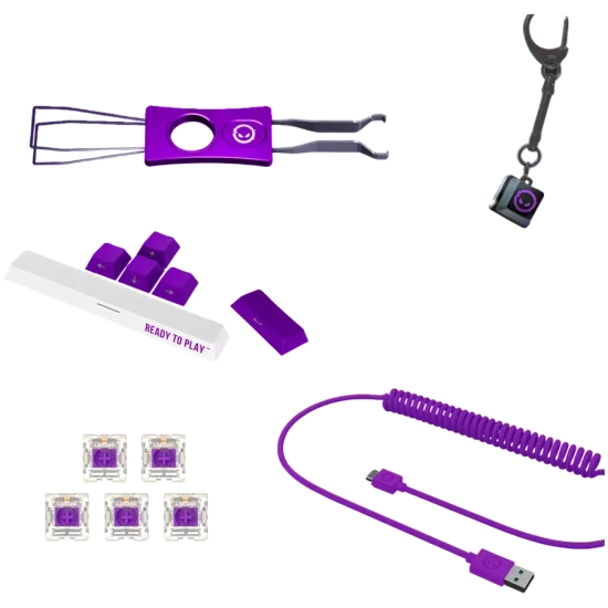 Klawiatura Lorgar KBP7075W 75% Toxic Purple US biała
