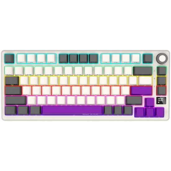 Klawiatura Lorgar KBP7075W 75% Toxic Purple US beżowa