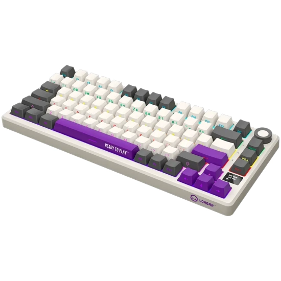 Klawiatura Lorgar KBP7075W 75% Toxic Purple US beżowa
