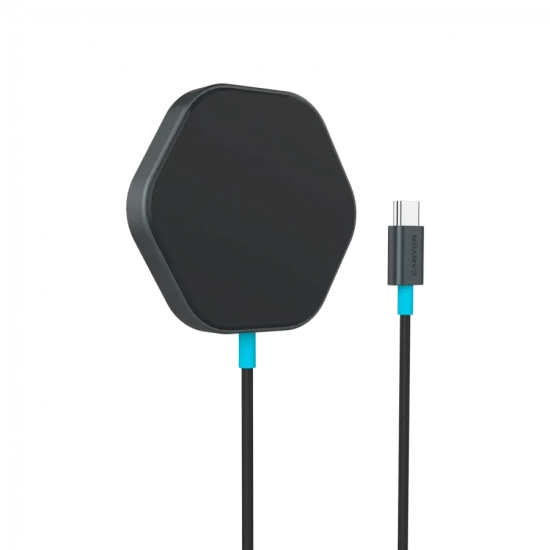 CANYON Ładowarka bezprzewodowa Hexagon 110 Qi2 15W ciemnoszara