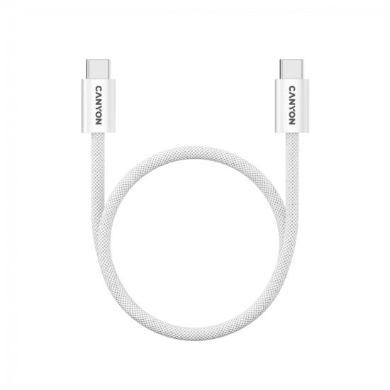 CANYON Kabel OnWire 60MG C-C 60W Magnes w oplocie 1m Biały