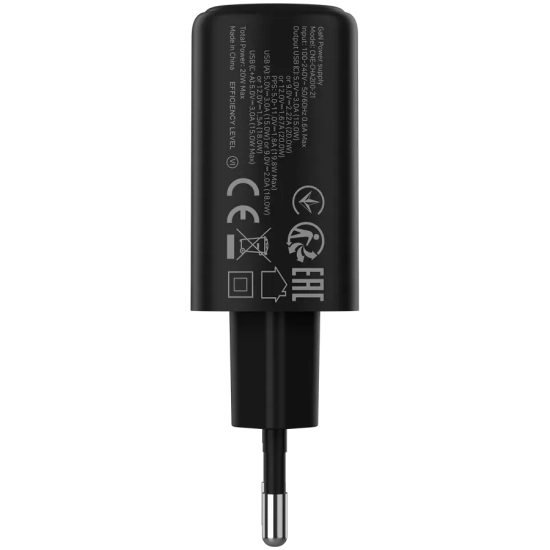 CANYON Ładowarka OnCharge 200 20W USB-C USB-A EU czarna