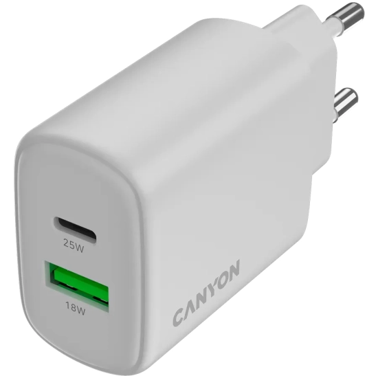 CANYON Ładowarka OnCharge 250 25W USB-C USB-A EU biała