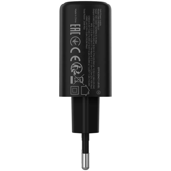 CANYON Ładowarka OnCharge 250 25W USB-C USB-A EU czarna
