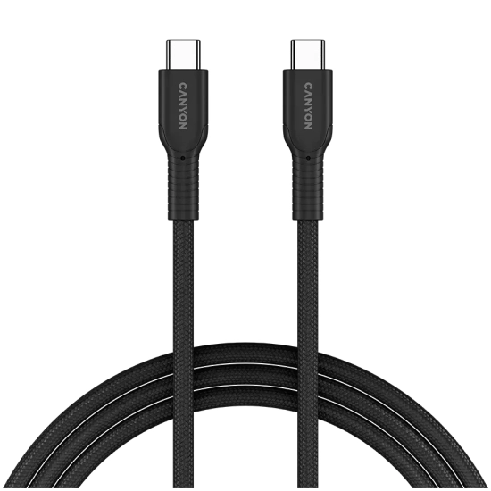 CANYON Kabel OnWire 60CL C-C 60W w oplocie 1 m Czarny