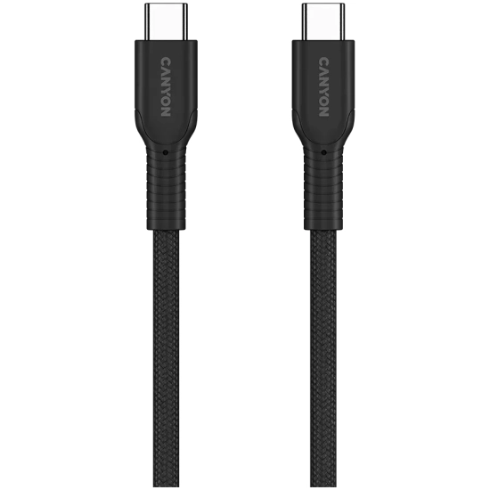 CANYON Kabel OnWire 60CL C-C 60W w oplocie 1 m Czarny