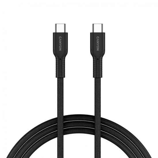 CANYON Kabel OnWire 60CL C-C 60W w oplocie 1 m Czarny