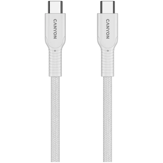 CANYON Kabel OnWire 60CL C-C 60W w oplocie 1m Biały