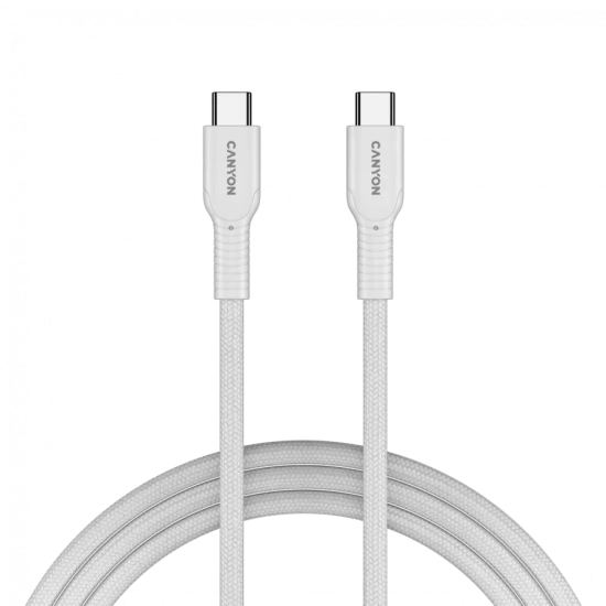 CANYON Kabel OnWire 60CL C-C 60W w oplocie 1m Biały