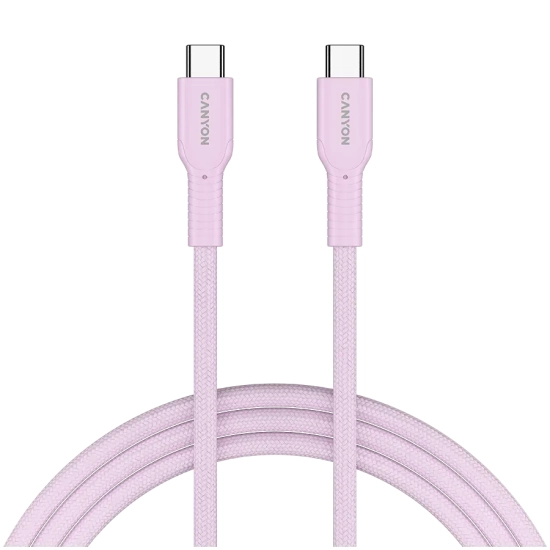 Kabel USB-C–USB-C CANYON OnWire 60CL CND-CCAP60AB10PK 60W 1m różowy