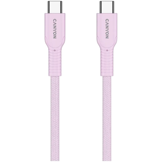 Kabel USB-C–USB-C CANYON OnWire 60CL CND-CCAP60AB10PK 60W 1m różowy
