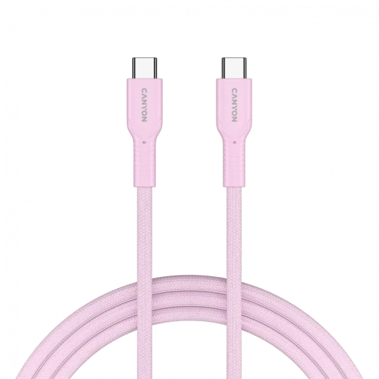 Kabel USB-C–USB-C CANYON OnWire 60CL CND-CCAP60AB10PK 60W 1m różowy