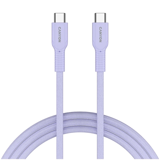 Kabel USB-C–USB-C CANYON OnWire 60CL CND-CCAP60AB10PU 60W 1m fioletowy
