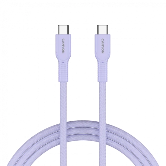 Kabel USB-C–USB-C CANYON OnWire 60CL CND-CCAP60AB10PU 60W 1m fioletowy