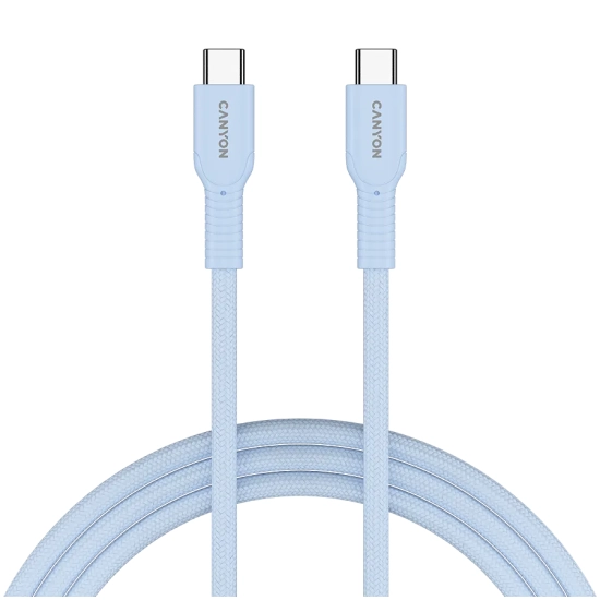 Kabel USB-C–USB-C CANYON OnWire 60CL 60 W 1 m jasnoniebieski. Dokładny wariant CND-CCAP60AB10LBL.