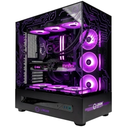 Komputer gamingowy LORGAR PRO PCP401 LRG-PCP401-BK w kolorze czarny, z podświetleniem RGB.