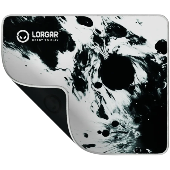 Lorgar Podkładka gamingowa Advanced MPA14M 360×300×3 mm czarno-biała