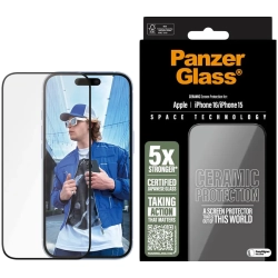 PANZERGLASS Ceramic Screen Protector iPhone 15, 16, Ultra-Wide Fit