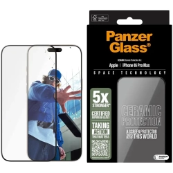 PanzerGlass Ceramic Screen Protector iPhone 16 Pro Max, Ultra-Wide Fit