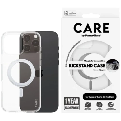 PANZERGLASS Feature Case Transparent w. Silver Kickstand & MagSafe iPhone