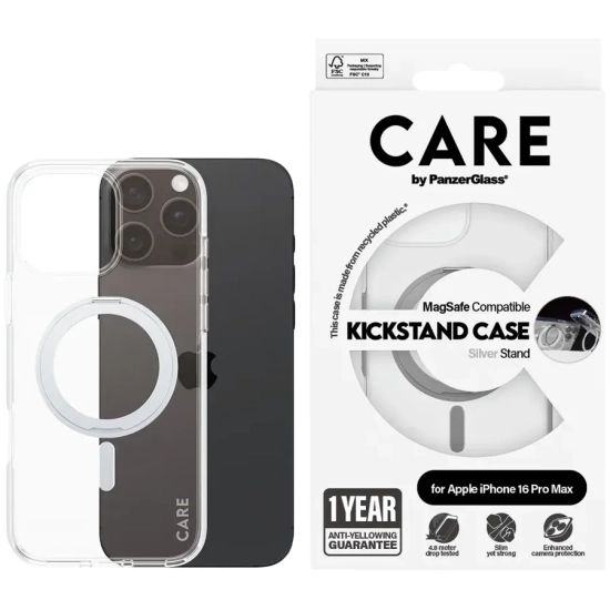 Etui PanzerGlass Feature do iPhone 16 Pro Max, przezroczyste, MagSafe i