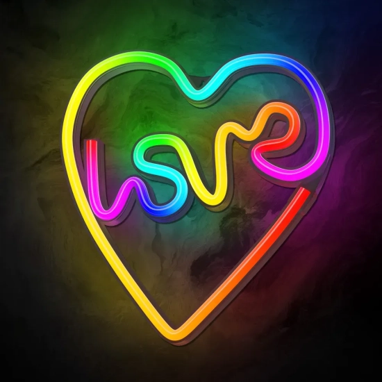Neon LED RGB Forever Light LOVE w sercu FLRN02 z pilotem