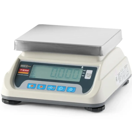 Waga sklepowa TEM ECO+ TEKO+LCD15C-P1-B1 z legalizacją i RS232, 15 kg / 5 g