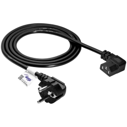 AKYGA Kabel zasilający kątowy Akyga AK-PC-02C CU 3x0.75mm² CEE 7/7 / IEC