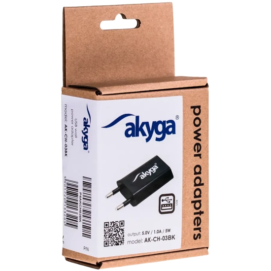 Ładowarka sieciowa Akyga AK-CH-03BK USB-A 5 W czarna