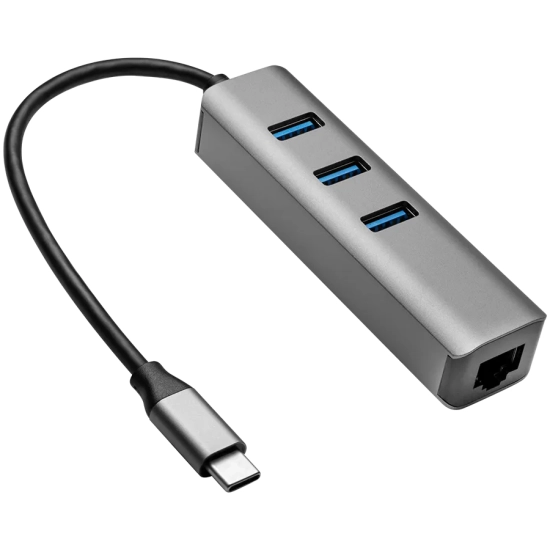 AKYGA Hub USB type C do 3x USB 3.0 Akyga AK-AD-66 z kartą sieciową