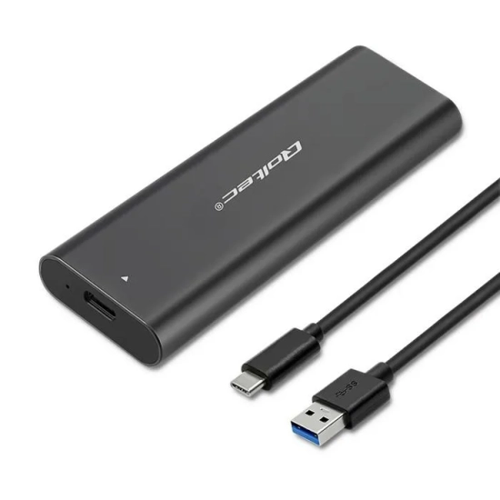 Grafitowy obudowa Qoltec 50312 do dysku M.2 NVMe PCIe M-Key / M+B Key 2230/2242/2260/2280 z interfejsem USB 3.1 Gen 2 10